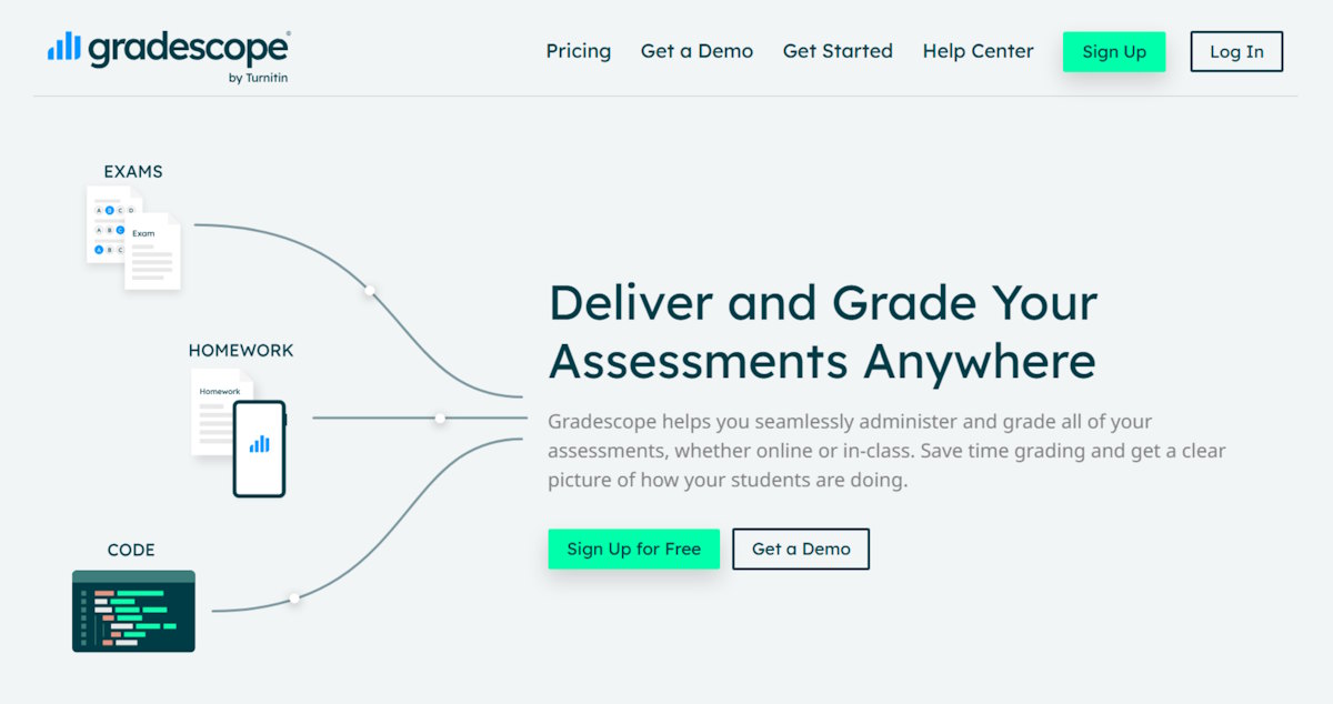 Gradescope is a broader assessment platform