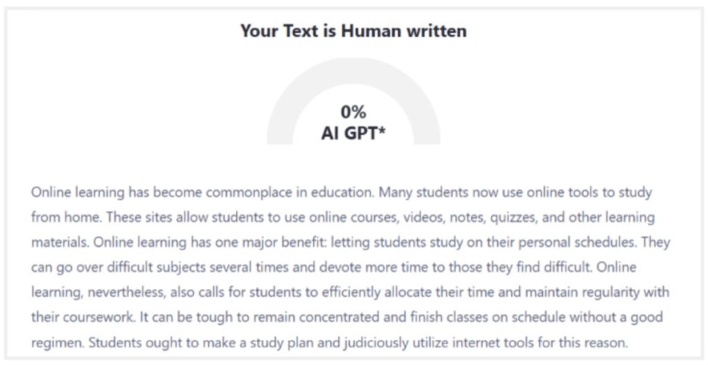 I copied this output and ran it through the AI detector
