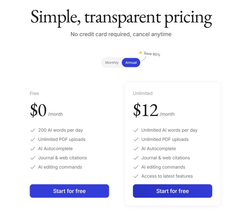 Jenni AI Pricing and Plans