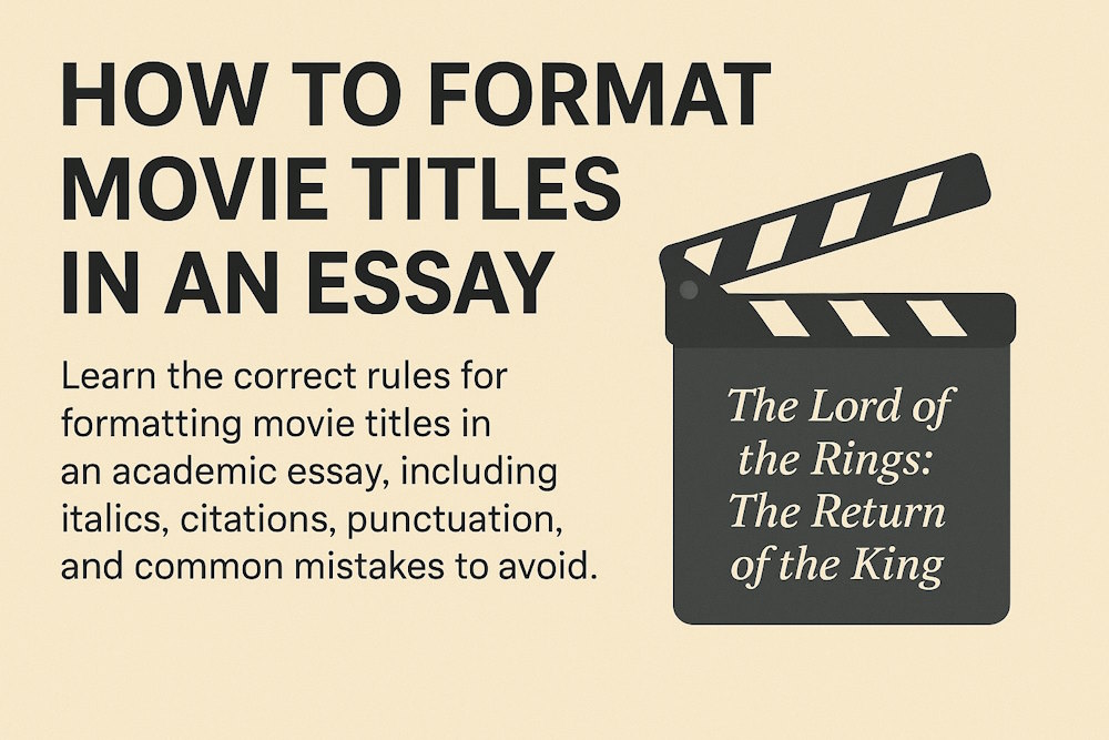Learn the correct rules for formatting movie titles in an academic essay