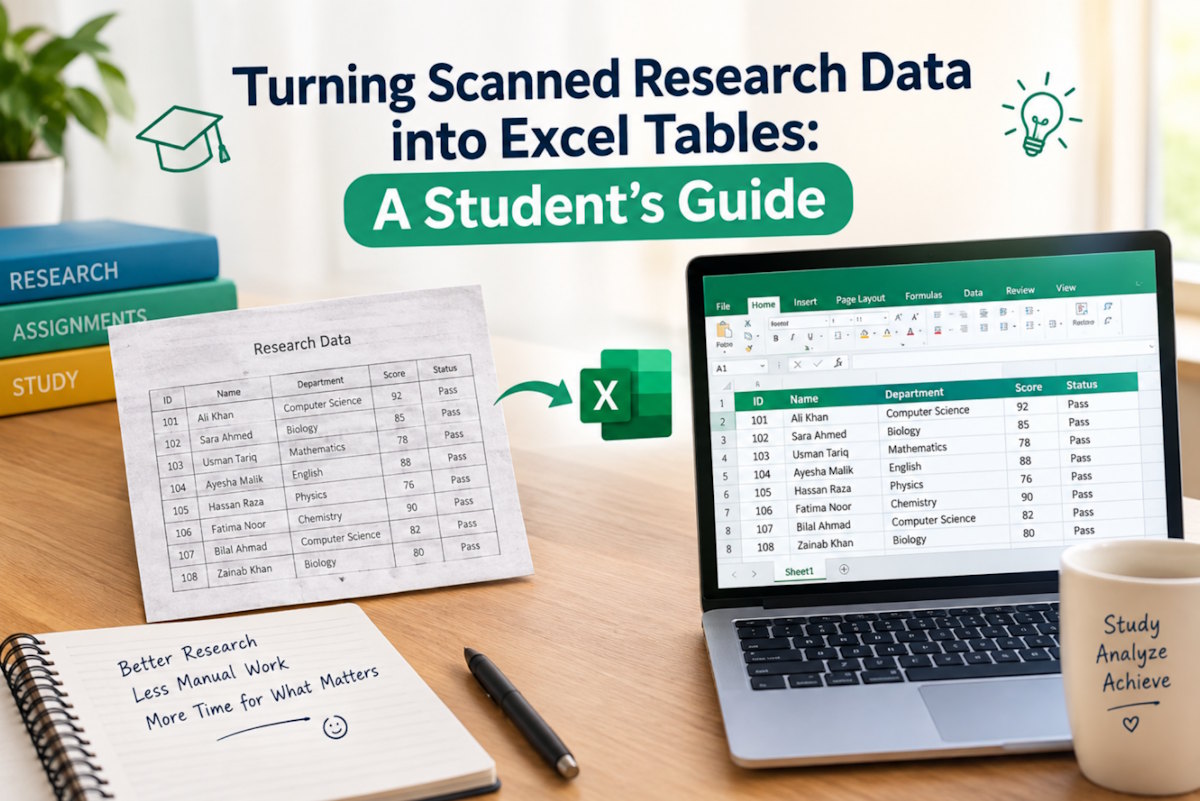 Turning Scanned Research Data into Excel Tables: A Student's Guide